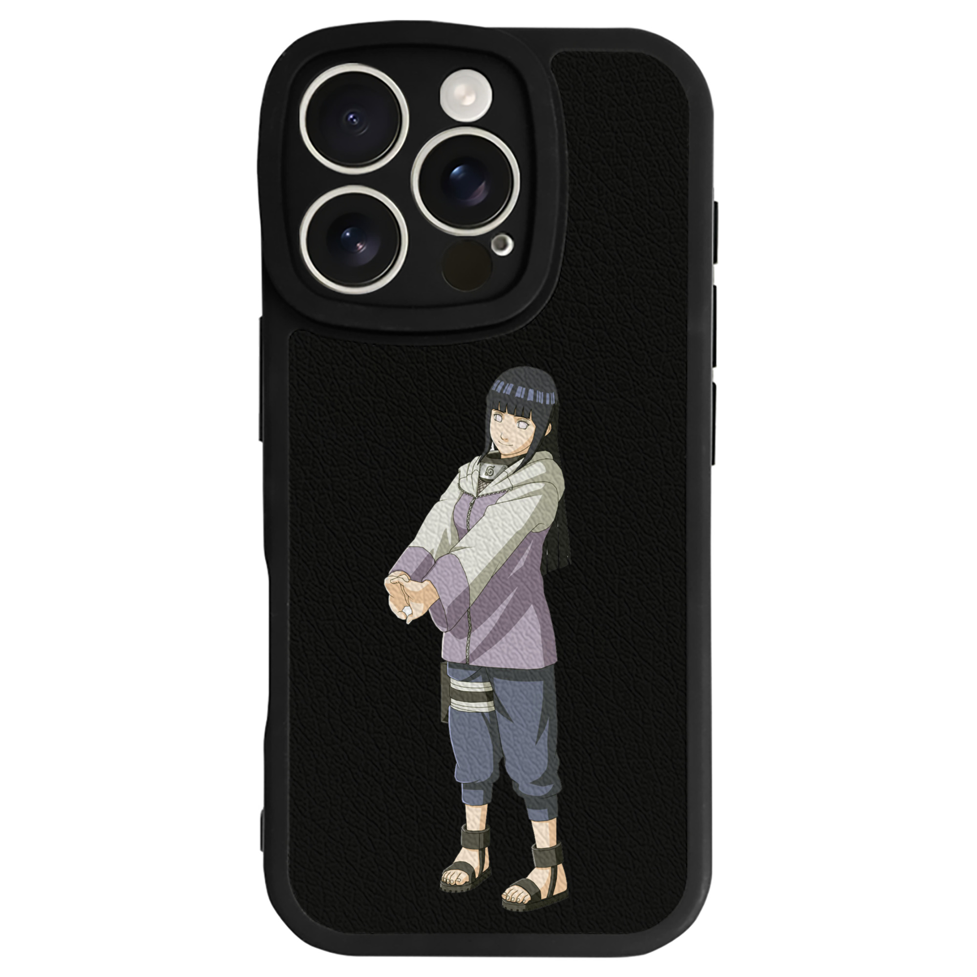 （画像用） NARUTO -ナルト- 日向ヒナタ Hyūga Hinata 【iPhone 16シリーズ対応】シリコンスマホケース（レザー調） 材質：シリコン